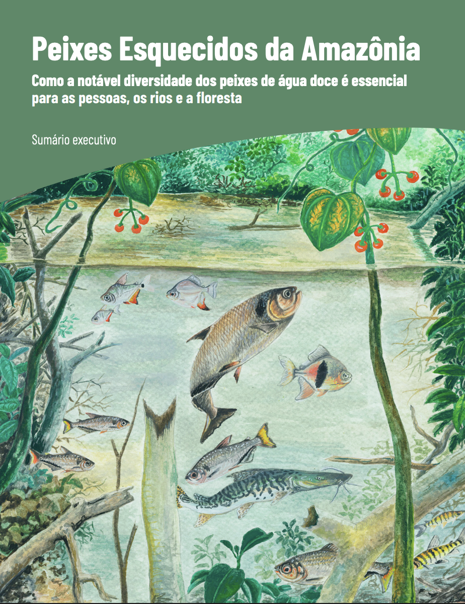 Capa com uma ilustração da fauna e da flora.